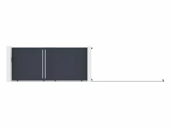 Clearance EXPERTLAND Puerta corredera de aluminio semicalada L421 x H180 cm antracita - TOROMA Gris antracita