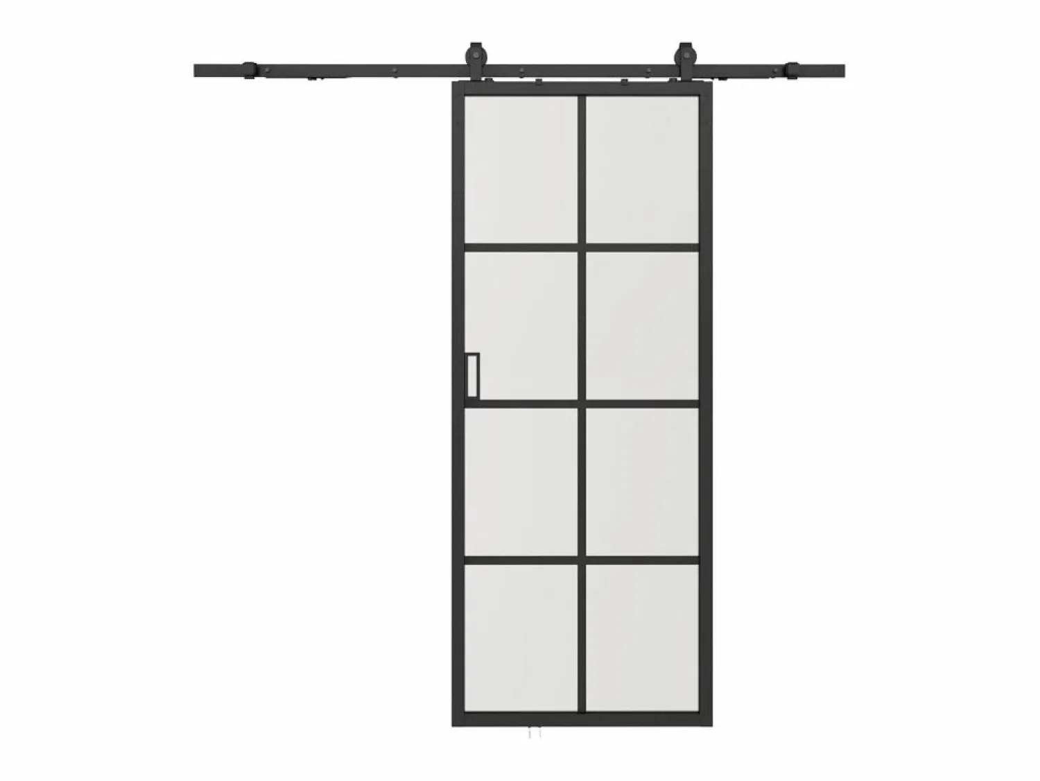 Outlet Vente-unique Puerta corredera de aluminio y vidrio templado - Alt. 205 x Ancho 63 cm - WILDEN II Negro