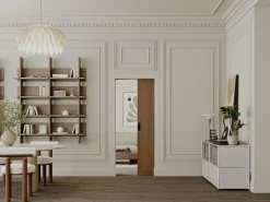 Hot Vente-unique Puerta corredera de empotrado en MDF y madera natural oscura - H205 x L73 cm - SANDORA Color natural oscuro