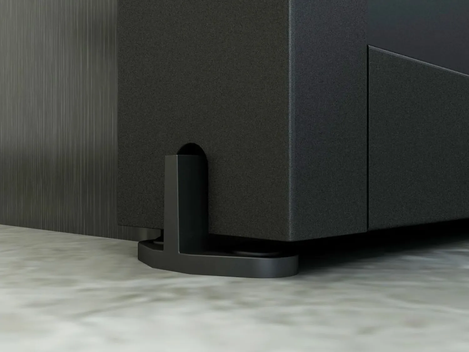 New Vente-unique Puerta corredera doble - vidrio templado - 2 x Alt. 205 x L63 cm - WILDEN II Negro