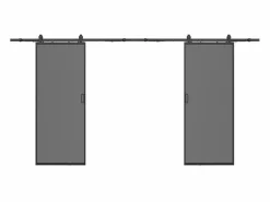 New Puerta corredera doble - vidrio templado ahumado - 2 x Alt. 205 x Ancho 83 cm - LINCI II Puerta Corredera
