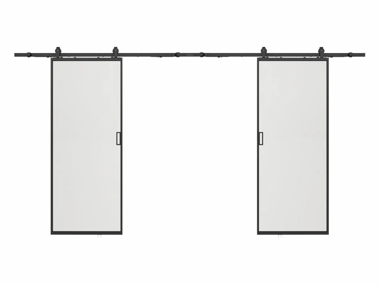 Best Puerta corredera doble - vidrio templado esmerilado 2 x Alt. 205 x Ancho 63 cm - LINCI II Puerta Corredera