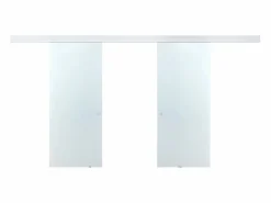 Sale Vente-unique Puerta corredera doble con aplique cristal templado ALINA Transparente