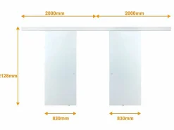 Sale Vente-unique Puerta corredera doble con aplique cristal templado ALINA Transparente