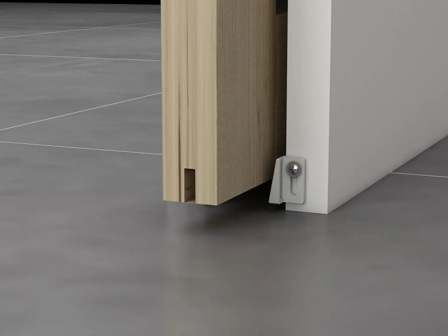 Vente-unique Puerta corredera doble empotrada 3 ventanas 2 x L93 cm Cristal templado ACOSTA II