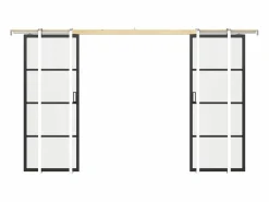Discount Puerta corredera doble empotrable vidrio transparente, 2 x Alt. 205 x L63 cm SINCA II Puerta Corredera