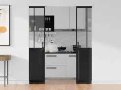 Best Puerta corredera doble empotrada vidrio templado 2 x Alt. 205 x Ancho 63 cm, ARTISTO II Puerta Corredera