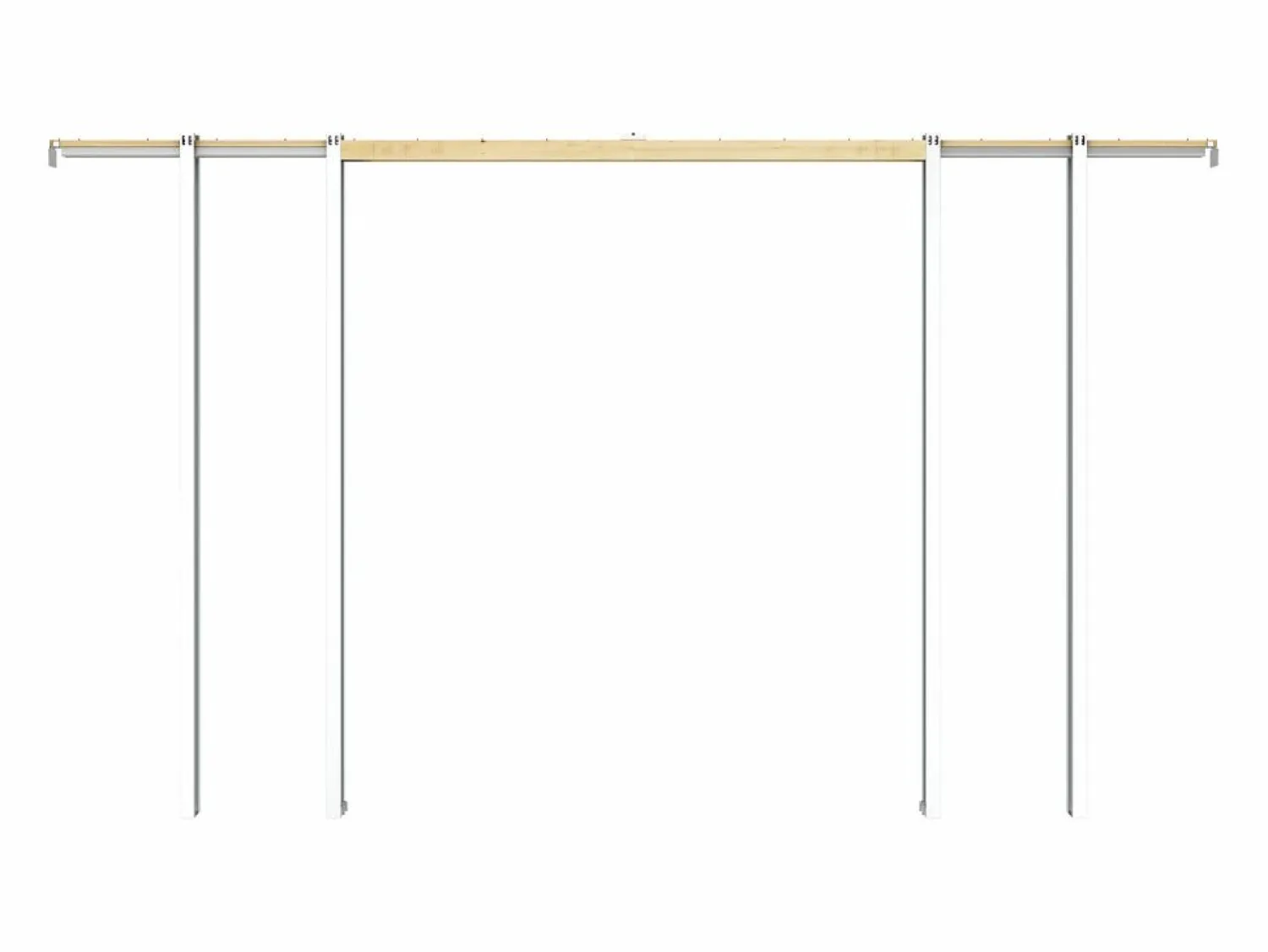 Best Puerta corredera doble empotrada vidrio templado 2 x Alt. 205 x Ancho 63 cm, ARTISTO II Puerta Corredera