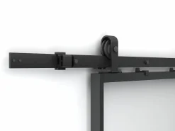 Vente-unique Puerta corredera doble vista vidrio transparente - 2 x Alt. 205 x L63 cm - SINCA II