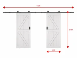 Vente-unique Puerta corredera doble vista - Madera y MDF - - 83 cm - NEFARA