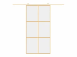 Best Puerta corredera dorada de vidrio ESG transparente y aluminio ES827137 Puerta Corredera