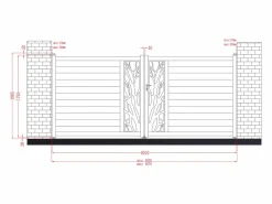 EXPERTLAND Puerta corredera eléctrica de aluminio semi transparente motivos L400xH179 cm antracita LABRIT II