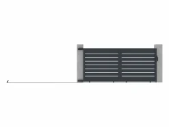 Discount EXPERTLAND Puerta corredera eléctrica de aluminio perforado L374 x H165 cm antracita PRIMO Gris antracita