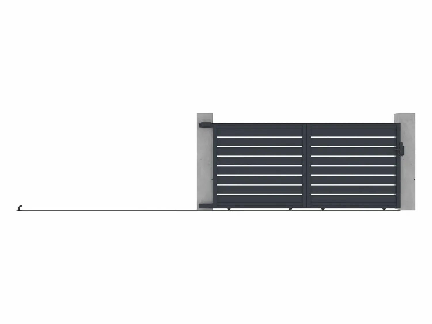 Discount EXPERTLAND Puerta corredera eléctrica de aluminio perforado L374 x H165 cm antracita PRIMO Gris antracita