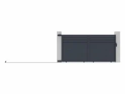 Online Puerta corredera eléctrica de aluminio con lamas L374 x H180 cm antracita - VIAZO Portón