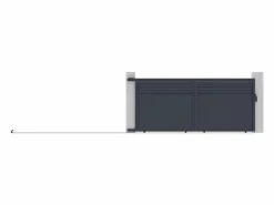 Clearance Puerta corredera eléctrica de aluminio con lamas L416 x H180 cm antracita - VIAZO Portón