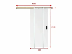 Vente-unique Puerta corredera empotrable - Alt. 205 x Ancho 83 cm MDF + PVC - VARIN II