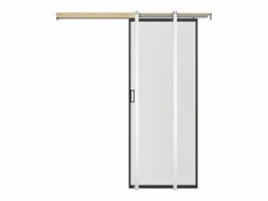 Vente-unique Puerta corredera empotrable - cristal templado esmerilado - Alt. 205 x L93 cm - LINCI II Negro