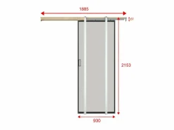 Vente-unique Puerta corredera empotrable - cristal templado esmerilado - Alt. 205 x L93 cm - LINCI II Negro