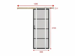 Best Puerta corredera empotrable cristal templado esmerilado y aluminio Alt. 205 x L63 cm SINCA II Puerta Corredera