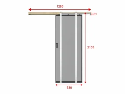 Vente-unique Puerta corredera empotrada - vidrio templado ahumado - Alt. 205 x L63 cm - LINCI II Negro