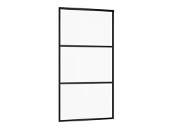 New Puerta corredera ESG vidrio y aluminio negra 102x205 cm ES244172 Negro