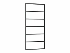New Puerta corredera ESG vidrio y aluminio negra 90x205 cm ES394877 Negro