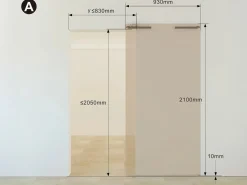 Vente-unique Puerta corredera invisible de madera y MDF - 93 x 210 cm - - SOMIRI Blanco