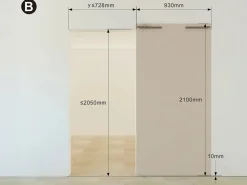 Vente-unique Puerta corredera invisible de madera y MDF - 93 x 210 cm - - SOMIRI Blanco