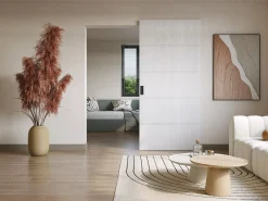Vente-unique Puerta corredera invisible de madera y MDF - 83 x 210 cm - - SOMIRI