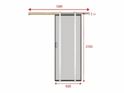 Best Vente-unique Puerta corredera sistema de empotramiento - vidrio templado esmerilado - H205 cm x L63 cm - LINCI II Negro