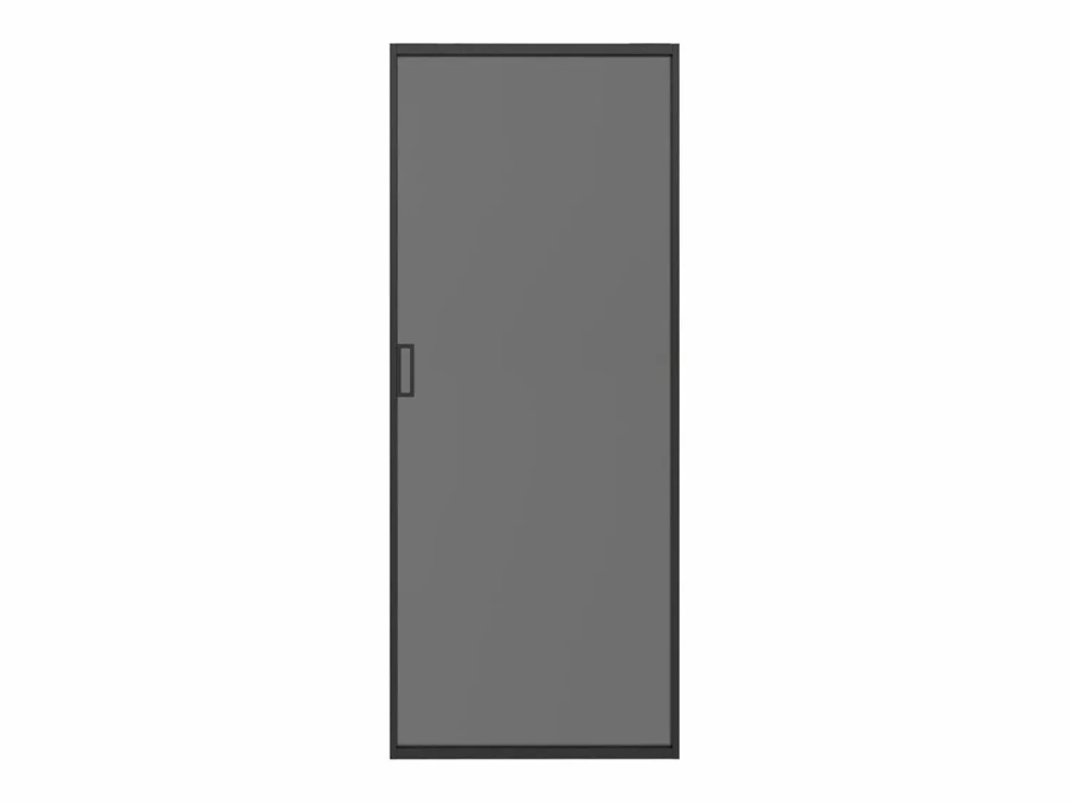 Vente-unique Puerta corredera sistema de empotramiento - vidrio templado ahumado - Alt. 205 x Ancho 73 cm - LINCI II
