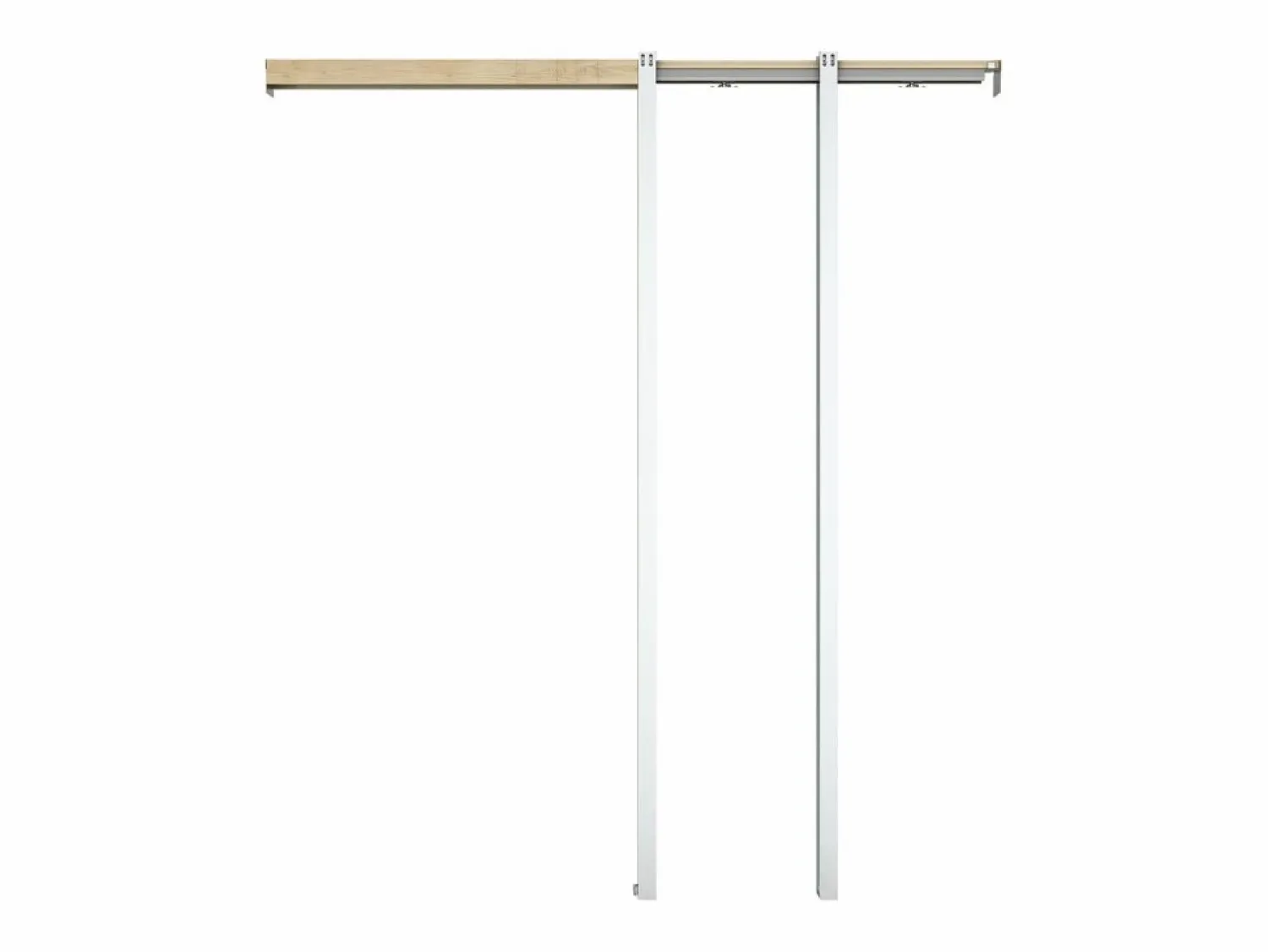 Vente-unique Puerta corredera sistema de empotramiento - vidrio templado ahumado - Alt. 205 x Ancho 73 cm - LINCI II