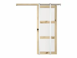 Outlet Puerta corredera sistema de empotrado con 3 ventanas, L73 cm, Vidrio templado, ACOSTA II Puerta Corredera