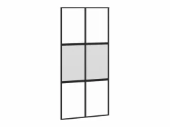 Puerta corredera vidrio templado y aluminio negra 102,5x205 cm ES354243