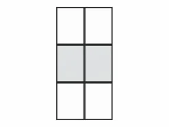 Puerta corredera vidrio templado y aluminio negra 102,5x205 cm ES354243