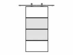 Clearance Puerta corredera vidrio templado y aluminio negra 102,5x205 cm ES270844 Puerta Corredera