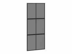 Puerta corredera vidrio templado y aluminio negra 90x205 cm ES273424