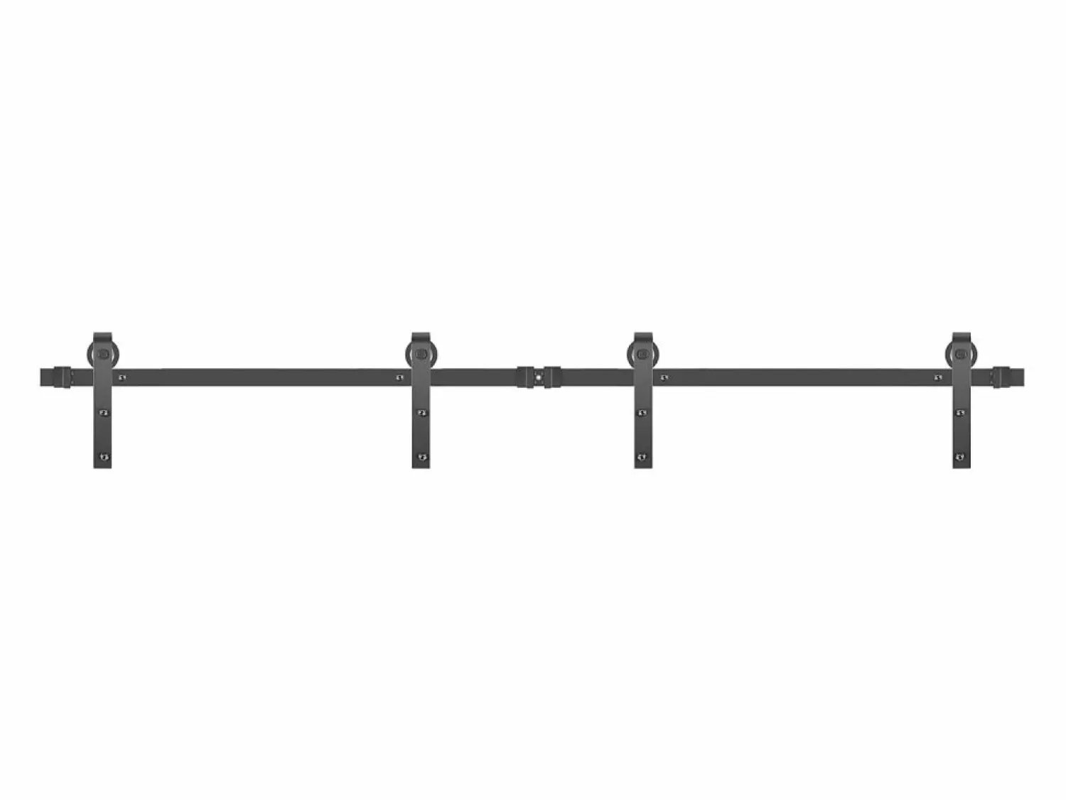 New Puerta Corrediza SucceBuy Kit de Herrajes para Puertas de Granero de Acero al Carbono de 11 Pies para Puertas Dobles Negro