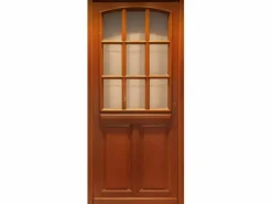 Clearance GD Menuiseries Puerta D Entrada Madera modelo Agatha acristalamiento transparente 215X80 Empujando Izquierda Cuota Tabla sin manilla Color natural claro