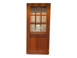 Clearance GD Menuiseries Puerta D Entrada Madera modelo Agatha acristalamiento transparente 215X80 Empujando Izquierda Cuota Tabla sin manilla Color natural claro