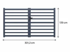 Habitat et jardin Puerta de aluminio calada "Martin" - 300 x 140 cm -