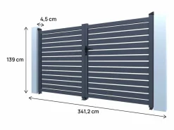 Habitat et jardin Puerta de aluminio semicalada "Julien" - 340 x 140 cm -