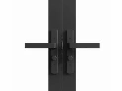 Clearance Vente-unique Puerta de doble hoja - aluminio, vidrio esmerilado - - 2 x Alt. 204 x L83 cm - SEROTO Negro