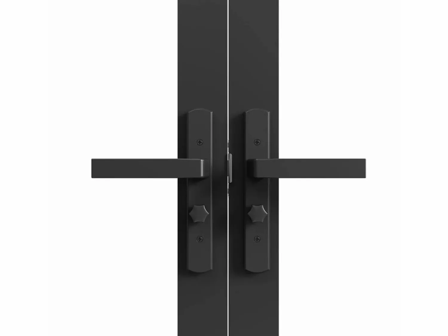 Clearance Vente-unique Puerta de doble hoja - aluminio, vidrio esmerilado - - 2 x Alt. 204 x L83 cm - SEROTO Negro
