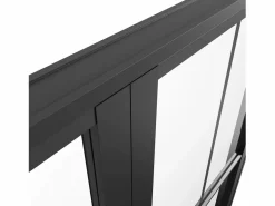 Clearance Vente-unique Puerta de doble hoja - aluminio, vidrio esmerilado - - 2 x Alt. 204 x L83 cm - SEROTO Negro