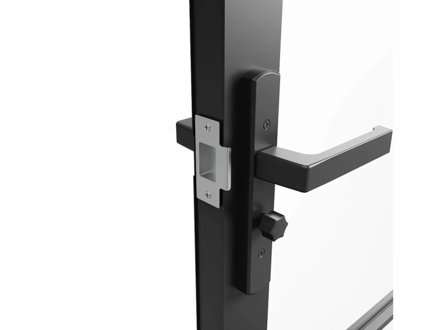 Clearance Vente-unique Puerta de doble hoja - aluminio, vidrio esmerilado - - 2 x Alt. 204 x L83 cm - SEROTO Negro