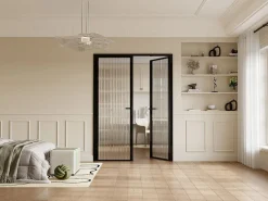 Vente-unique Puerta de dos hojas cristal templado - 2 x Alt. 204 x L93 cm - - LOXTON
