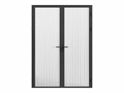 Vente-unique Puerta de dos hojas cristal templado - 2 x Alt. 204 x L93 cm - - LOXTON