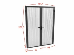 Vente-unique Puerta de dos hojas cristal templado - 2 x Alt. 204 x L93 cm - - LOXTON